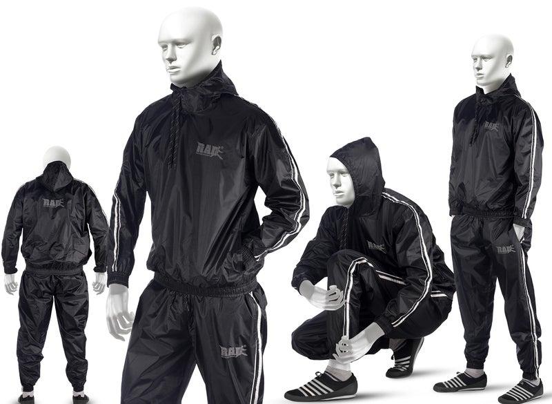 RAD Sauna Suit for men & women weight loss - Workout Sweat Suits with Hood - Fat Burning Suit - Boost Fat Burn (White, 3XL) - Image 1
